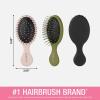 imageConair Detangling Hair Brush Set 3 Pack For Wet Dry and All Hair Types Detangling Brushes for Women in Tartan Red GreenBlack  Pink  Green