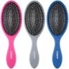 imageConair Detangling Hair Brush Set 3 Pack For Wet Dry and All Hair Types Detangling Brushes for Women in Tartan Red GreenBlue Pink Grey