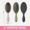 imageConair Detangling Hair Brush Set 3 Pack For Wet Dry and All Hair Types Detangling Brushes for Women in Tartan Red GreenEvergreen Blush Pink Black