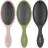 imageConair Detangling Hair Brush Set 3 Pack For Wet Dry and All Hair Types Detangling Brushes for Women in Tartan Red GreenEvergreen Blush Pink Black