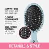 imageConair Detangling Hair Brush Set 3 Pack For Wet Dry and All Hair Types Detangling Brushes for Women in Tartan Red GreenPink  Blue  Silver