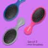 imageConair Detangling Hair Brush Set 3 Pack For Wet Dry and All Hair Types Detangling Brushes for Women in Tartan Red GreenPink  Grey  Blue