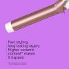 imageConair Double Ceramic 1 Inch Curling Iron with Claw Clip 125Inch Barrel Creates Loose Curls Hair Curler for Use on Medium and Long Hair WhiteWhiteRose Gold