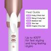 imageConair Double Ceramic 1 Inch Curling Iron with Claw Clip 125Inch Barrel Creates Loose Curls Hair Curler for Use on Medium and Long Hair WhiteWhiteRose Gold