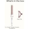 imageConair Double Ceramic 1 Inch Curling Iron with Claw Clip 125Inch Barrel Creates Loose Curls Hair Curler for Use on Medium and Long Hair WhiteWhiteRose Gold