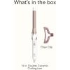 imageConair Double Ceramic 1 Inch Curling Iron with Claw Clip 125Inch Barrel Creates Loose Curls Hair Curler for Use on Medium and Long Hair WhiteWhiteRose Gold