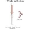 imageConair Double Ceramic 1 Inch Curling Iron with Claw Clip 125Inch Barrel Creates Loose Curls Hair Curler for Use on Medium and Long Hair WhiteWhiteRose Gold
