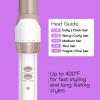imageConair Double Ceramic 1Inch Curling Wand Produces Flawless Waves Curling Iron for Use on Medium and Long Hair 30 Heat Setting Curling Iron WhiteWhite