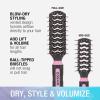 imageConair Grip ampamp Lift Vent Hairbrush 2PK FullSize and MidSize Brush Set Nylon Bristle Hairbrushes for Blowout Styling Value PackBlush Pink