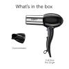 imageConair Hair Dryer 1875W FullSize Hair Dryer with Ionic Conditioning Blow Dryer Tourmaline Ceramic Technology for Quick Drying BlackChrome1 Count Pack of 1