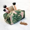 imageConair Makeup Bag  Travel Toiletry Bag  Cosmetic Bag  Toiletry Bag for Women  Great for Makeup Brushes  Pink Palm Print