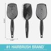 imageConair Scalp Care Detangling hairbrush  Curly Hair Brush  Scalp Massager  hairbrushes for women ampamp men  detangler for all lengths and types  can use wet or dry  Red RushBlack Onyx