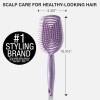imageConair Scalp Care Detangling hairbrush  Curly Hair Brush  Scalp Massager  hairbrushes for women ampamp men  detangler for all lengths and types  can use wet or dry  Red RushElectric Purple
