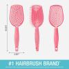 imageConair Scalp Care Detangling hairbrush  Curly Hair Brush  Scalp Massager  hairbrushes for women ampamp men  detangler for all lengths and types  can use wet or dry  Red RushPink Palse