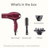imageINFINITIPRO by CONAIR Hair Dryer with Diffuser Quick Style ampamp Shine Blow Dryer FrizzFree Hair BlueBurgundy With Bonus Brush