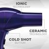 imageINFINITIPRO by CONAIR Hair Dryer with Diffuser Quick Style ampamp Shine Blow Dryer FrizzFree Hair BlueDark Purple