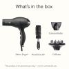 imageINFINITIPRO by CONAIR Hair Dryer with Diffuser Quick Style ampamp Shine Blow Dryer FrizzFree Hair BlueGrey With Bonus Brush