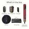 imageInfiniti PRO CONAIR 5in1 Hair Drying Wand Straightener and Styler Ionic AllinOne Digital Motor Blow Dryer Includes 4 HighPerformance Attachments Cherry Red