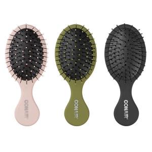 imageConair Detangling Hair Brush Set 3 Pack For Wet Dry and All Hair Types Detangling Brushes for Women in Tartan Red GreenBlack  Pink  Green