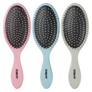 imageConair Detangling Hair Brush Set 3 Pack For Wet Dry and All Hair Types Detangling Brushes for Women in Tartan Red GreenPink  Blue  Silver