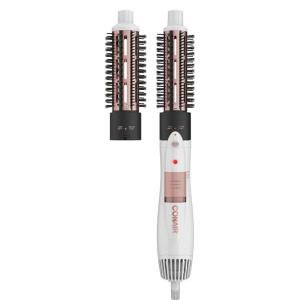 imageConair Double Ceramic 2in1 Hot Air Brush 1000W Interchangeable 1quot ampamp 1quot Thermal Brushes for Voluminous Curls ampamp Straight Styles Hot Brush for Fine ampamp Thick Hair