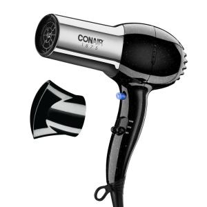 imageConair Hair Dryer 1875W FullSize Hair Dryer with Ionic Conditioning Blow Dryer Tourmaline Ceramic Technology for Quick Drying BlackChrome1 Count Pack of 1