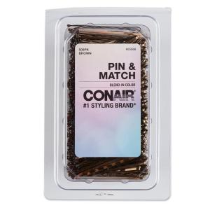 imageConair Pin ampamp Match Bobby Pins  hair accessories for women  Bobby Pins Black  Includes Storage Container  75 CountBrown