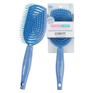 imageConair Scalp Care Detangling hairbrush  Curly Hair Brush  Scalp Massager  hairbrushes for women ampamp men  detangler for all lengths and types  can use wet or dry  Red RushBlue Aura