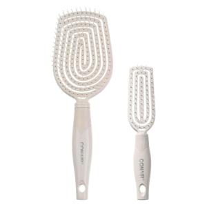 imageConair Scalp Care Detangling hairbrush  Curly Hair Brush  Scalp Massager  hairbrushes for women ampamp men  detangler for all lengths and types  can use wet or dry  Red RushGrey Luxe