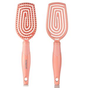 imageConair Scalp Care Detangling hairbrush  Curly Hair Brush  Scalp Massager  hairbrushes for women ampamp men  detangler for all lengths and types  can use wet or dry  Red RushCoral Pink