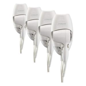 imageConair WallMount Hair Dryer 1600W Blow Dryer with LED Nightlight 2 Heat 2 Speed Settings White1 Count Pack of 4