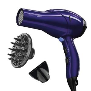 imageINFINITIPRO by CONAIR Hair Dryer with Diffuser Quick Style ampamp Shine Blow Dryer FrizzFree Hair BlueDark Purple