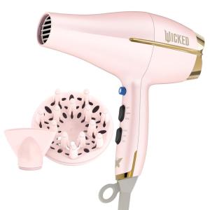 imageINFINITIPRO by CONAIR Hair Dryer with Diffuser Quick Style ampamp Shine Blow Dryer FrizzFree Hair BluePink
