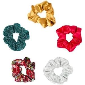 imageScunci by Conair 10pk Scrunchie Gift Box  hair ties holiday gifts  teen girl gifts trendy stuff  hair elastics  hair accessories for girls and women  Solid ampamp Plaid Assorted ColorsRed  Green  Plaid  Silver  Gold