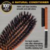 imageConair All Purpose Boar Bristle hairbrush  Hair brush  Hairbrush for Men and Women  Brown