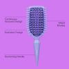 imageConair Curl Define Pro Detangler Brush for Curly Hair DualVent Design with Continuous Grooves Mixed Bristles for FrizzFree Detangling Smoothing and Curl DefinitionPurple