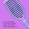imageConair Curl Define Pro Detangler Brush for Curly Hair DualVent Design with Continuous Grooves Mixed Bristles for FrizzFree Detangling Smoothing and Curl DefinitionPurple