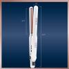 imageConair Double Ceramic Flat Iron 1Inch Flat Iron Hair Straightener Five Heat Settings Extra Long Floating Plates WhiteWhite