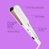 imageConair Double Ceramic Flat Iron 1Inch Flat Iron Hair Straightener Five Heat Settings Extra Long Floating Plates WhiteWhite