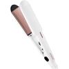 imageConair Double Ceramic Flat Iron 1Inch Flat Iron Hair Straightener Five Heat Settings Extra Long Floating Plates WhiteWhite