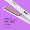 imageConair Double Ceramic Flat Iron 1Inch Flat Iron Hair Straightener Five Heat Settings Extra Long Floating Plates WhiteWhite