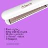 imageConair Double Ceramic Flat Iron 1Inch Flat Iron Hair Straightener Five Heat Settings Extra Long Floating Plates WhiteWhite