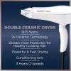imageConair Double Ceramic Hair Dryer 1875W Blow Dryer with Diffuser and Concentrator Ionic Conditioning 3 Heat ampamp 2 Speed Settings Amazon Exclusive WhiteWhite