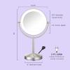 imageConair Lighted Makeup Mirror DoubleSided LED Vanity Mirror with 1X10X Magnification 3 Light Settings 3 Modes 360 Rotation Matte Black FinishSatin Nickel