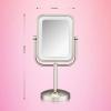 imageConair Lighted Makeup Mirror LED Vanity Mirror 1X10X Magnifying Mirror Double Sided Battery Operated in Rose GoldBrushed Nickel 1X8X Magnification