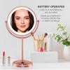 imageConair Lighted Makeup Mirror LED Vanity Mirror 1X10X Magnifying Mirror Double Sided Battery Operated in Rose GoldRose Gold 1X10X Magnification