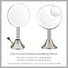 imageConair Lighted Makeup Mirror LED Vanity Mirror 1X5X Magnifying Mirror with Adjustable Telescoping Corded in Brushed NickelHandheld Vanity Mirror with Removal Base