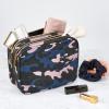imageConair Makeup Bag  Travel Toiletry Bag  Cosmetic Bag  Toiletry Bag for Women  Double Zip Organizer  Tropical PrintBlue  Pink  Black Camo