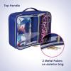 imageConair Makeup Bag  Travel Toiletry Bag  Cosmetic Bag  Toiletry Bag for Women  Double Zip Organizer  Tropical PrintBlue Palm