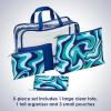 imageConair Makeup Bag  Travel Toiletry Bag  Cosmetic Bag  Toiletry Bag for Women  Double Zip Organizer  Tropical PrintBlue Swirl